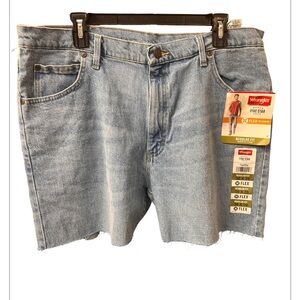 Vtg Wrangler Made In USA Denim Cutoff Shorts Sz 38x29 Flex Medium Wash Distress